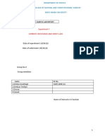 Sample Lab Report: Experiment 7 Current, Resistance and Ohm'S Law