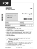 Download OCR F324 Chemistry - Rings polymers and analysis January 2011 by D SN58473290 doc pdf