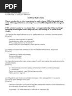 OCR F215 Bio June 2011 Unofficial Mark Scheme