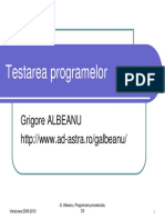 Testarea Programelor: Grigore ALBEANU
