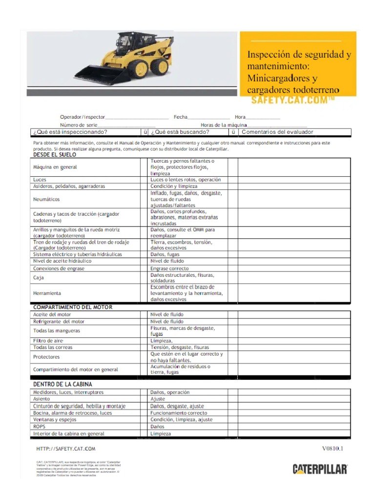 Checklist MINICARGADOR CAT | PDF