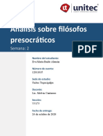 Análisis Sobre Filósofos Presocráticos