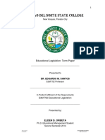 Davao Del Norte State College: Educational Legislation: Term Paper