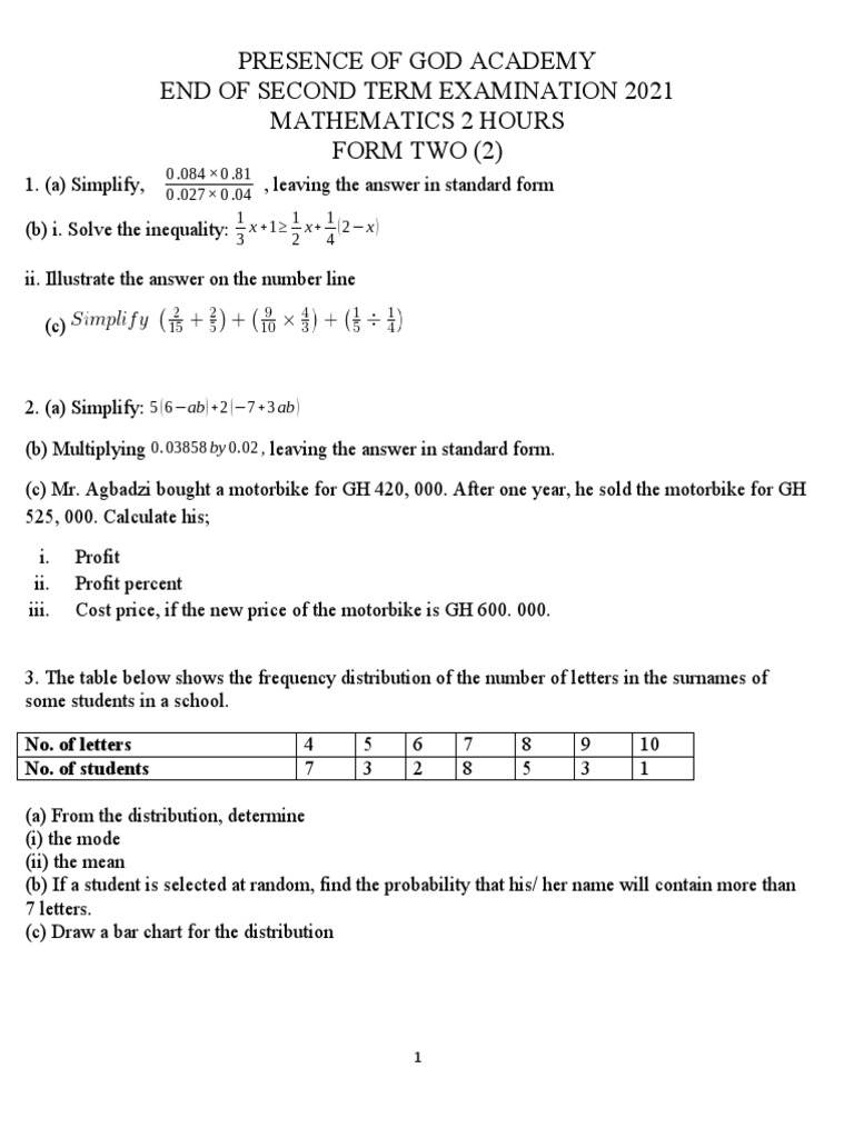 Presence of God Mock Maths | PDF | Cartesian Coordinate System | Triangle