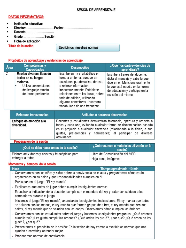 Normas de Convivencia en el Aula | PDF | Aprendizaje | Método de enseñanza