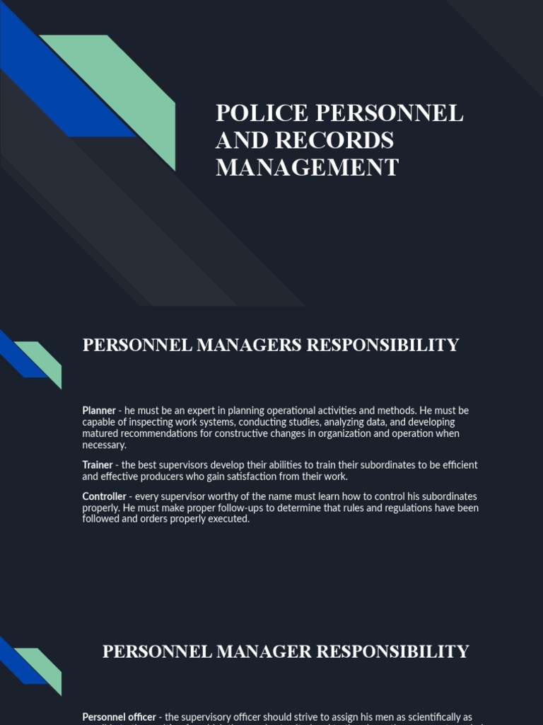 Police Personnel Management Responsibilities | PDF | Human Resources ...