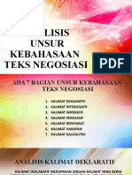 Analisis Unsur Kebahasaan Teks Negosiasi