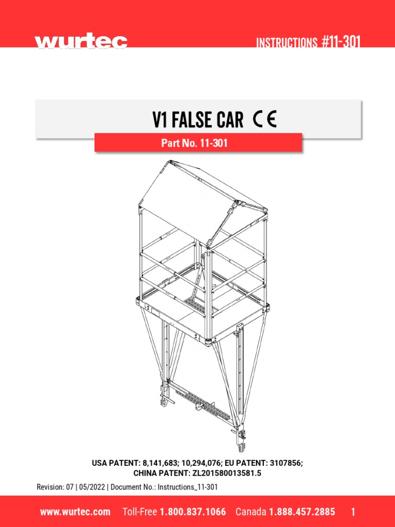 Wurtec False Car Installation Instructions PDF Screw Elevator