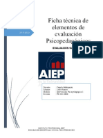 Ficha Técnica de Elementos de Evaluación Psicopedagógicos