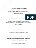 Proyecto para El Mejoramiento de La Productividad Del Melon Ecuatoriano