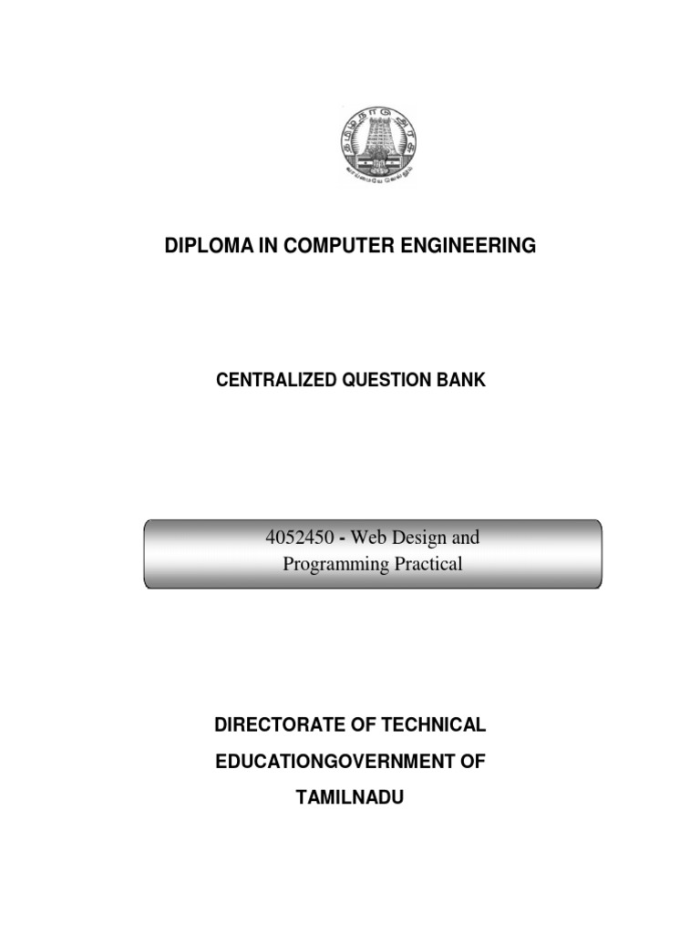 Diploma in Computer Engineering: 4052450 - Web Design and Programming ...