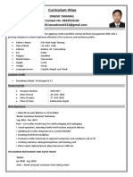 Curriculum Vitae: Dinesh Tamang Contact No: 9823524102