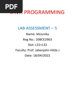 Java Programming: Lab Assessment - 5