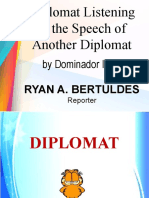 Diplomat Listening To The Speech Report