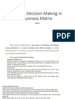 Ethical Decision Making in Business Matrix: Unit 5