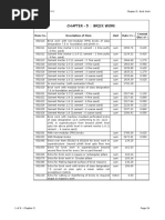 Chapter - 5: Brick Work: Item No. Description of Item Unit Rate (RS.) Cement Qty. (QTL.)