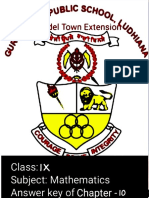 Model Town Extension Public School Class IX Mathematics Chapter 10 Answer Key