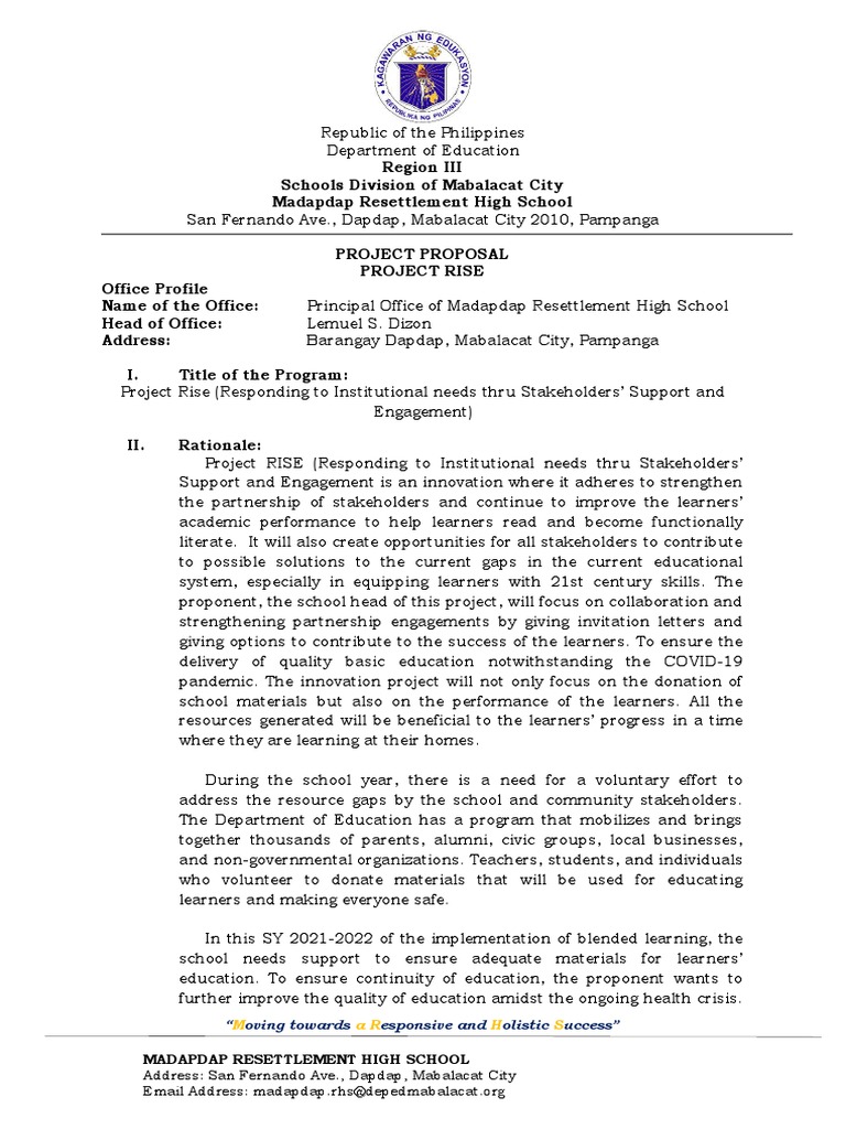 Project RISE | PDF | Schools | Learning