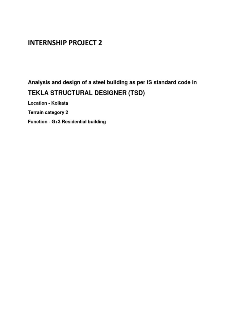 Internship Project 2: Tekla Structural Designer (TSD) | PDF | Wall ...