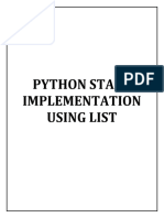 Python Stack Implementation Using List