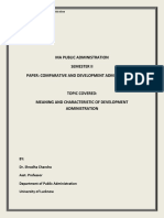 Ma Public Administration Semester Ii Paper: Comparative and Development Administration