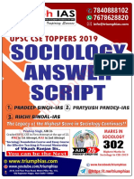 Upsc Cse Toppers 2019: Sociology