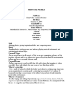 Personal Profile and Curriculum Vitae