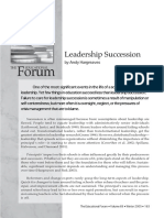 Leadership Succession: by Andy Hargreaves