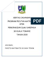 Kertas Cadangan Program Pecutan UPSR Perkongsian Ilmu Daripada SK Kuala Tomani