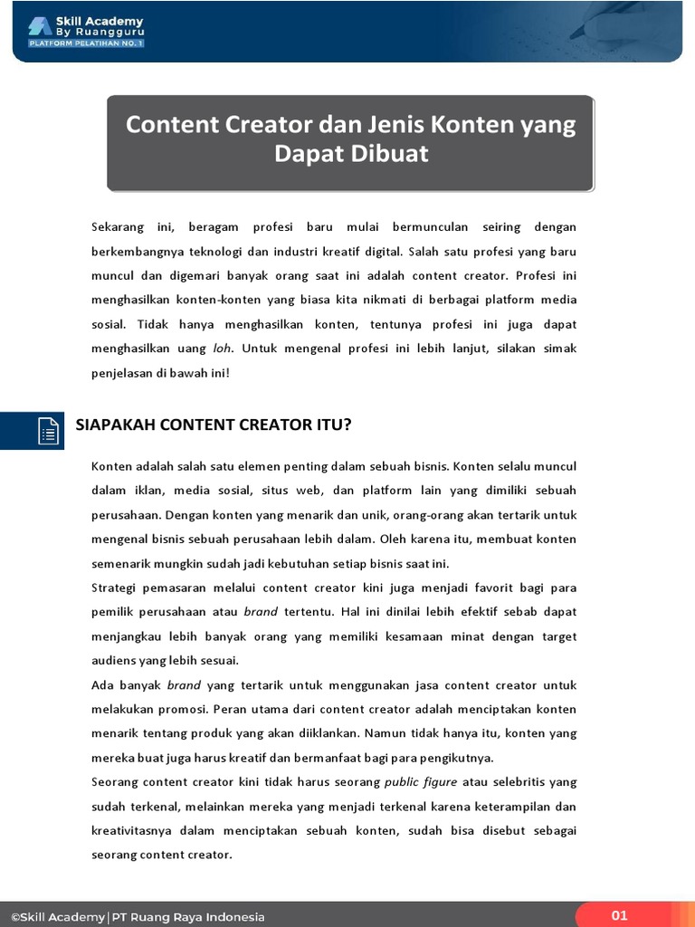 Mengenal Profesi Content Creator | PDF