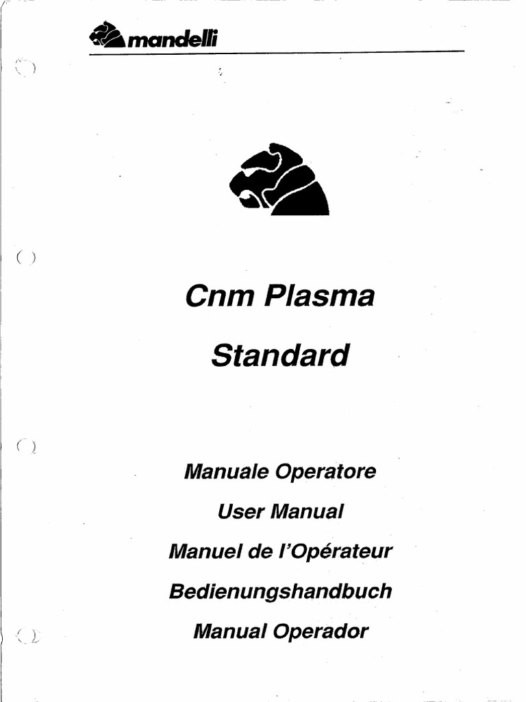 Manuale Operatore Cnm Plasma Standard Pdf