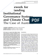 A Framework For Understanding Institutional Governance Systems and Climate Change