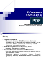 E-Commerce CSC330 4 (3,1) : Part 1: Introduction To E-Commerce Chapter 2: E-Commerce Business Strategies