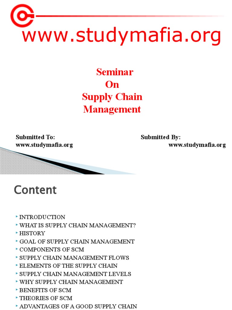 Overview of Supply Chain Management | PDF | Supply Chain Management ...