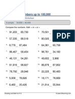 Comparing Numbers Up To 100,000: Grade 3 Place Value Worksheet Example: 54,836 42,835