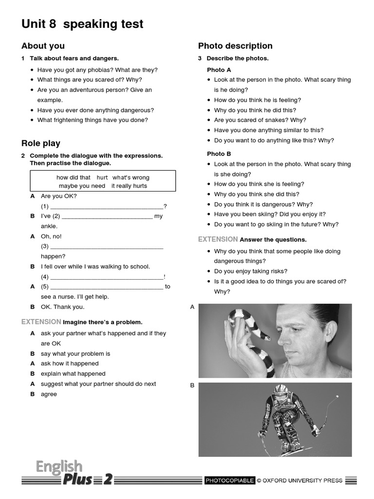 Unit 8 Speaking Test | PDF | Self-Improvement