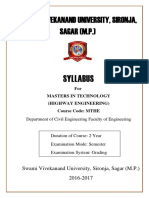 Swami Vivekanand University Highway Engineering Syllabus