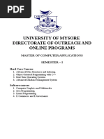 University of Mysore Directorate of Outreach and Online Programs