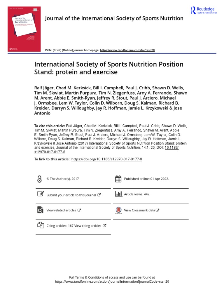 International Society of Sports Nutrition Position Stand Protein and
