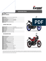 Especificaciones técnicas motocicleta 4 tiempos 149cc