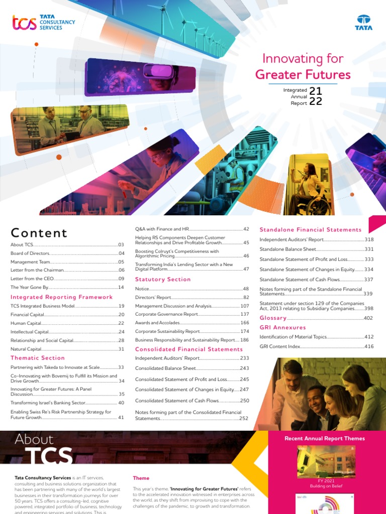 Annual Report Tcs 2021 2022 PDF Supply Chain Cloud Computing
