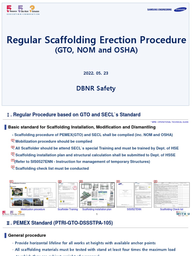 OSHA-Compliant Scaffolding Procedure | PDF | Scaffolding