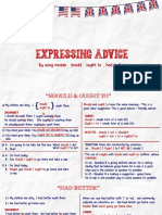 Expressing Advice: by Using Modals: Should', Ought To', Had Better'