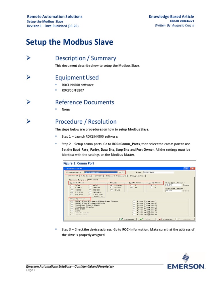 ROC and FloBoss Modbus Slave Configuration | PDF | Computer Science ...