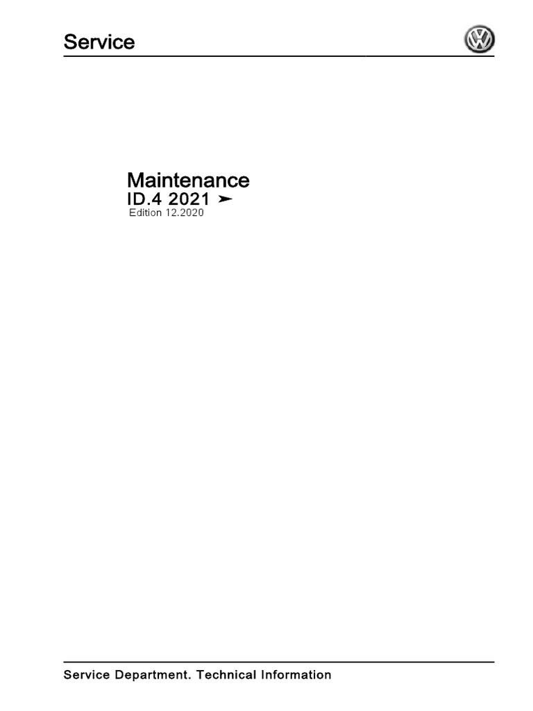 VW Id4 Maintenance Eng | PDF | Brake | Transport