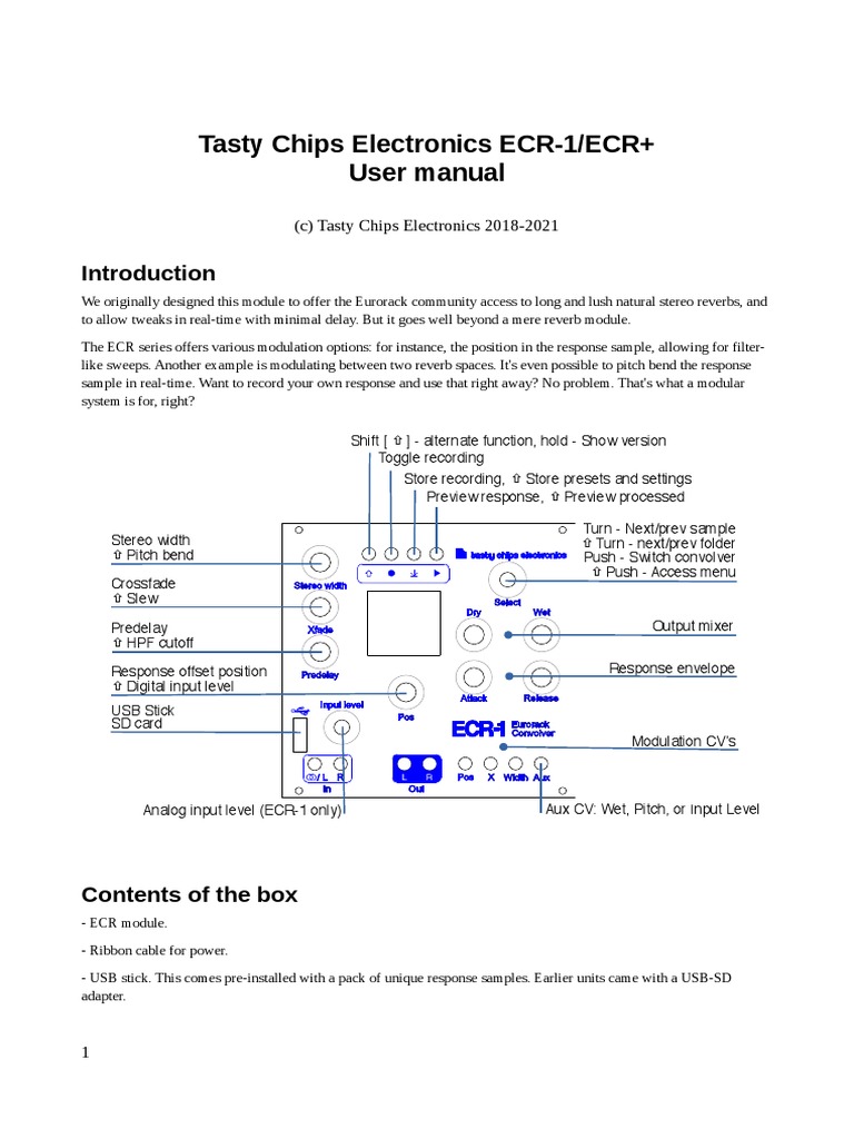 Tasty Chips Electronics ECR1/ECR+ User Manual PDF Computer File