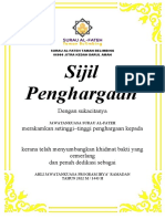 Sijil Penghargaan Ihya Ramadhan Surau TB