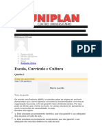 NOTA 8,00 Escola, Currículo e Cultura S6 L0107