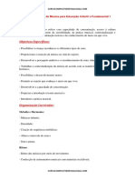 Plano de Ensino de Musica para Educacao Infantil e Fundamental 1