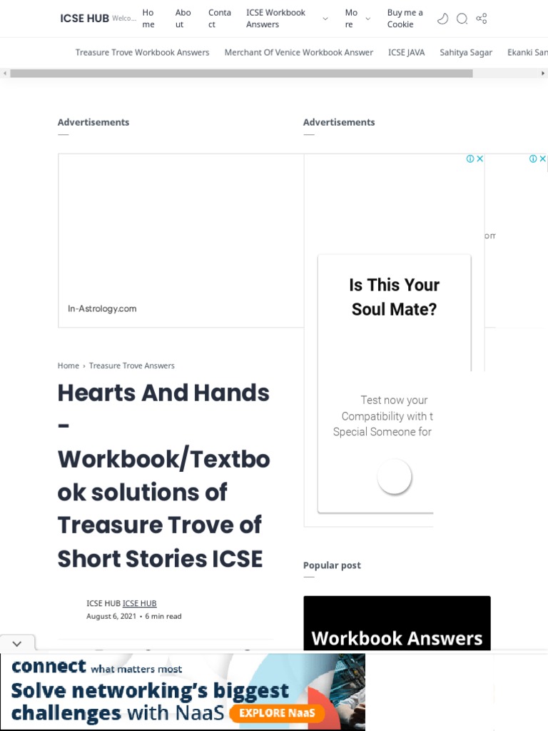 Hearts and Hands Workbook Textbook Solutions of Treasure Trove of